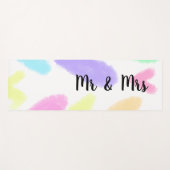 Heart simple minimal text style wedding Mr & mrs c ヨガマット (正面(横))