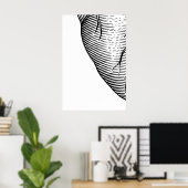 Heart Sketch Quadriptych Art Prints Scandinavian ポスター (ホームオフィス)