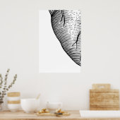 Heart Sketch Quadriptych Art Prints Scandinavian ポスター (キッチン)