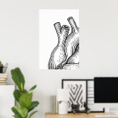 Heart Sketch Quadriptych Art Prints Scandinavian ポスター (ホームオフィス)