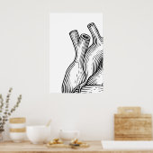 Heart Sketch Quadriptych Art Prints Scandinavian ポスター (キッチン)