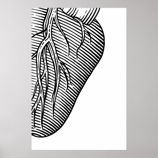 Heart Sketch Quadriptych Art Prints Scandinavian ポスター (正面)