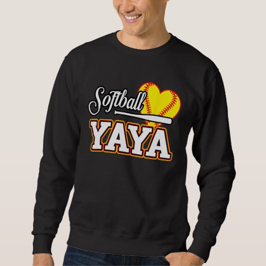 Heart Softball YaYa Cute Sport  Matching Family スウェットシャツ (正面)