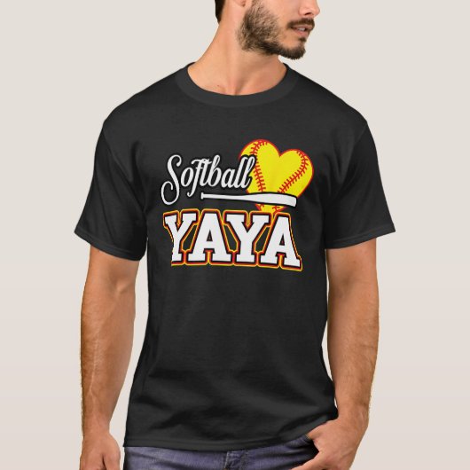Heart Softball YaYa Cute Sport  Matching Family Tシャツ (正面)