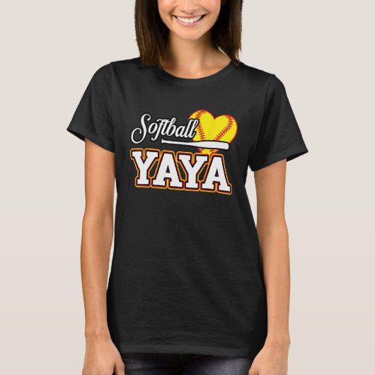 Heart Softball YaYa Cute Sport Matching Family Tシャツ (正面)