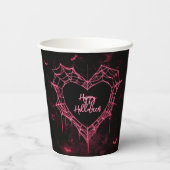 Heart Spider Web Pink Gothic Girls Halloween  紙コップ (裏面)