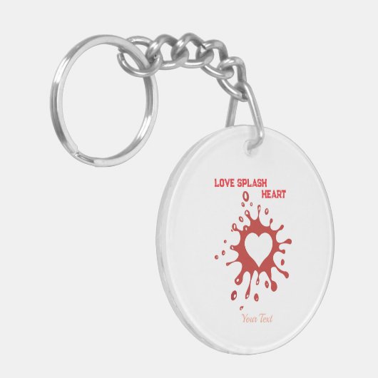 Heart Splash Art – Creative Love Expression Design キーホルダー (正面左)