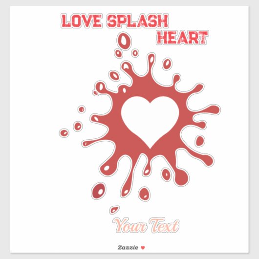 Heart Splash Art – Creative Love Expression Design シール (シート)