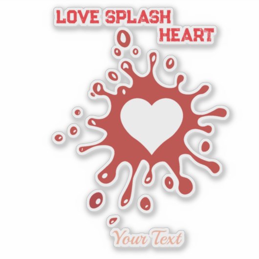 Heart Splash Art – Creative Love Expression Design シール (正面)