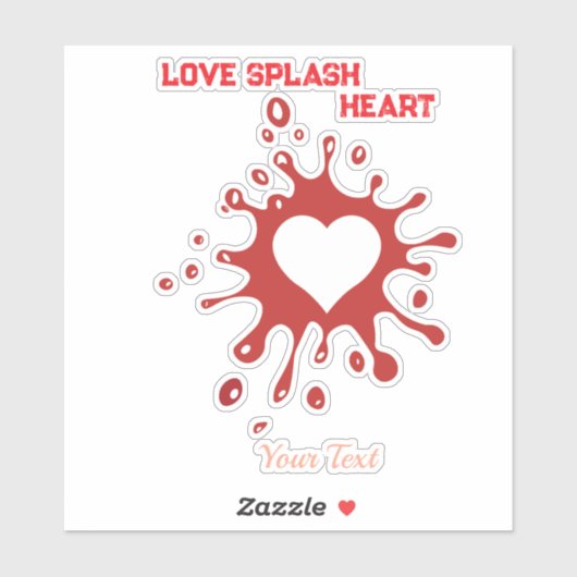 Heart Splash Art – Creative Love Expression Design シール (シート)