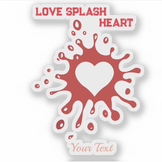 Heart Splash Art – Creative Love Expression Design シール (正面)