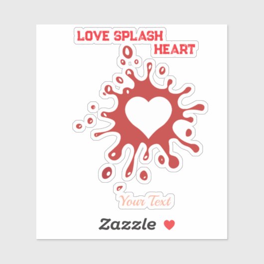 Heart Splash Art – Creative Love Expression Design シール (シート)