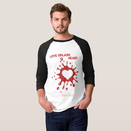 Heart Splash Art – Creative Love Expression Design Tシャツ (正面フル)