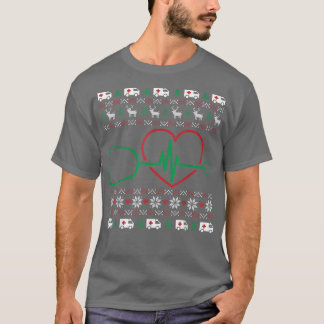 Heart Stethoscope Christmas Ugly XMas Pj Nurse RN Tシャツ