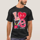 Heart Stethoscope Cute Love Nursing Valentines Dsp Tシャツ (正面)