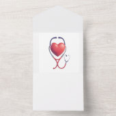Heart & Stethoscope Greeting Card | Thank You Heal オールインワン招待状 (内側)