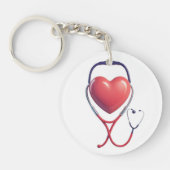 Heart & Stethoscope Keychain | Gift for Nurses & D キーホルダー (正面)
