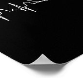 Heart Stethoscope Nursery Heartbeat Gift Nurse  ポスター (角)