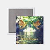 Heart Stream - Golden Hummingbirds Magnet マグネット (正面/裏面)