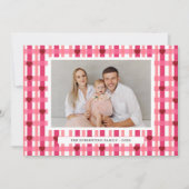 Heart striped family modern photo valentine day シーズンカード (正面)