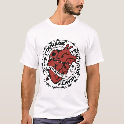 Heart tattoo citation old school tシャツ (正面)