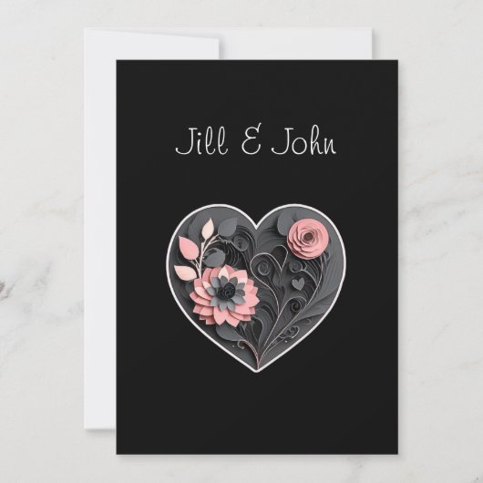 Heart Thank You Note Quilling Wedding   サンキューカード (正面)