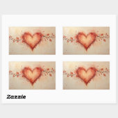 Heart-Themed Painting Images Collection 長方形シール (シート)