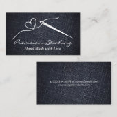 Heart Thread Needle | Denim Material 名刺 (正面/裏面)