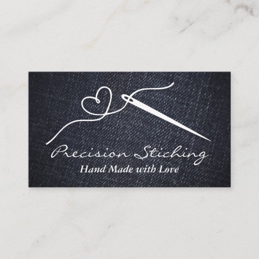 Heart Thread Needle | Denim Material 名刺 (正面)