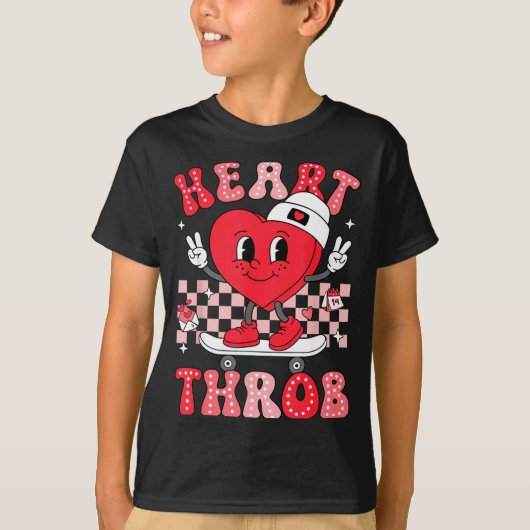 Heart Throb Groovy Valentine Toddler Men Boys Cute Tシャツ (正面)