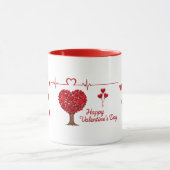 Heart Tree & Heartbeat Valentine's Day マグカップ (中央)