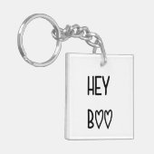 Heart Typography Hey Boo キーホルダー (正面左)
