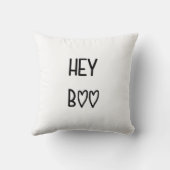 Heart Typography Hey Boo クッション (裏面)