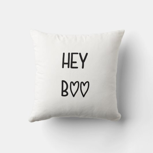 Heart Typography Hey Boo クッション (裏面)