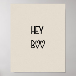 Heart Typography Hey Boo ポスター