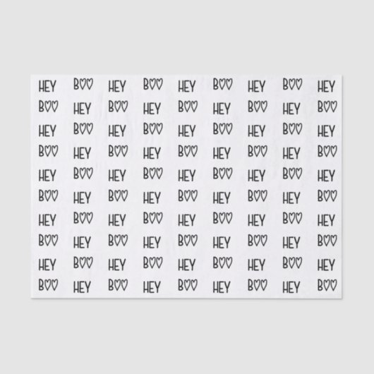 Heart Typography Hey Boo 薄葉紙 (正面)