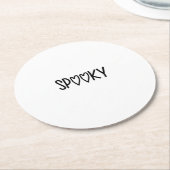 Heart Typography spooky ラウンドペーパーコースター (アングル)