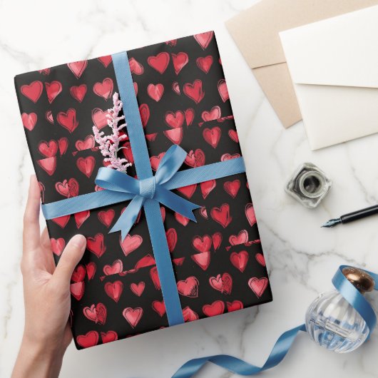 Heart Valentines Day Love Heart Wrapping Paper ラッピングペーパー (ギフト)