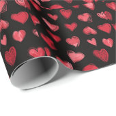 Heart Valentines Day Love Heart Wrapping Paper ラッピングペーパー (ロールコーナー)