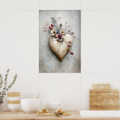 Heart Valentine's Day Print, Spring Wall Art ポスター (キッチン)