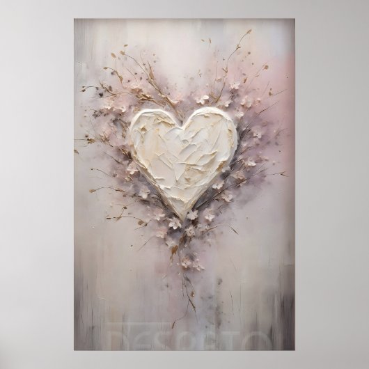 Heart Valentine's Day Print, Valentines Day Spring ポスター (正面)