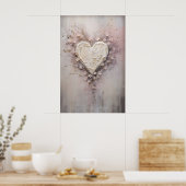 Heart Valentine's Day Print, Valentines Day Spring ポスター (キッチン)