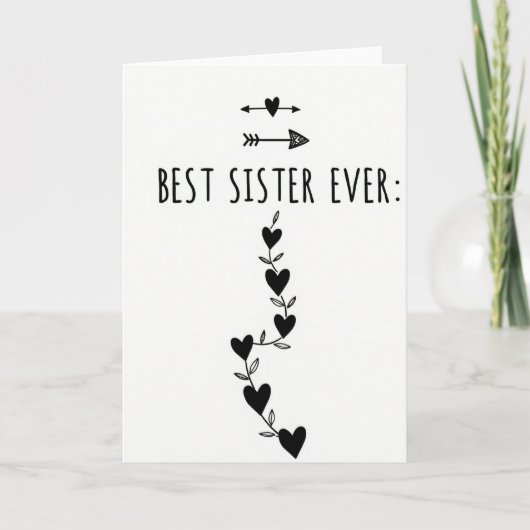 Heart Vine Best Sister Ever Card カード (正面)
