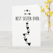 Heart Vine Best Sister Ever Card カード (黄色い花)