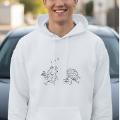 Heart vs Mind – Funny Emotional Line Art Hoodie パーカ