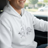 Heart vs Mind – Funny Emotional Line Art Hoodie パーカ