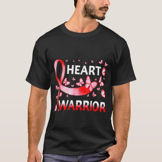 Heart Warrior Butterfly Heart Disease Awareness  Tシャツ (正面)