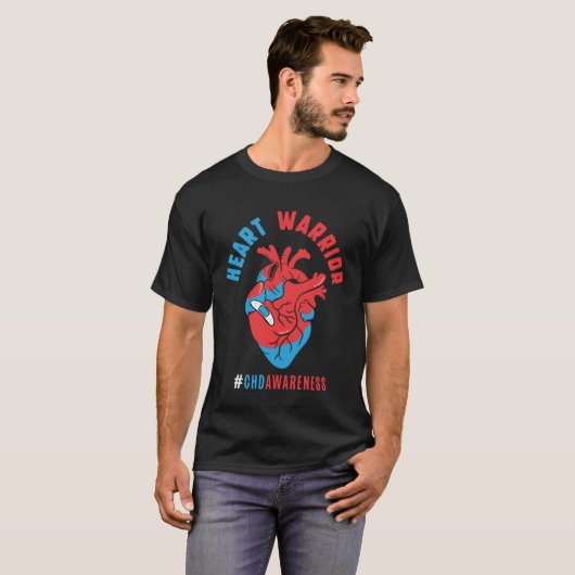 Heart Warrior CHD Awareness Congenital Heart Defec Tシャツ (正面フル)