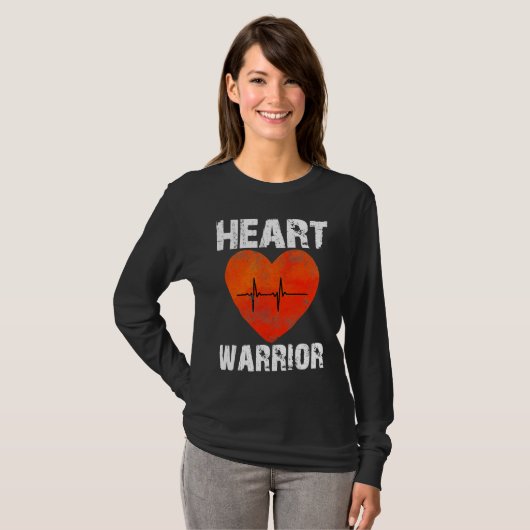 Heart Warrior CHD Awareness Present Congenital Hea Tシャツ (正面フル)