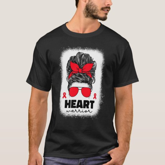Heart Warrior For Women Mom Heart Disease Awarenes Tシャツ (正面)